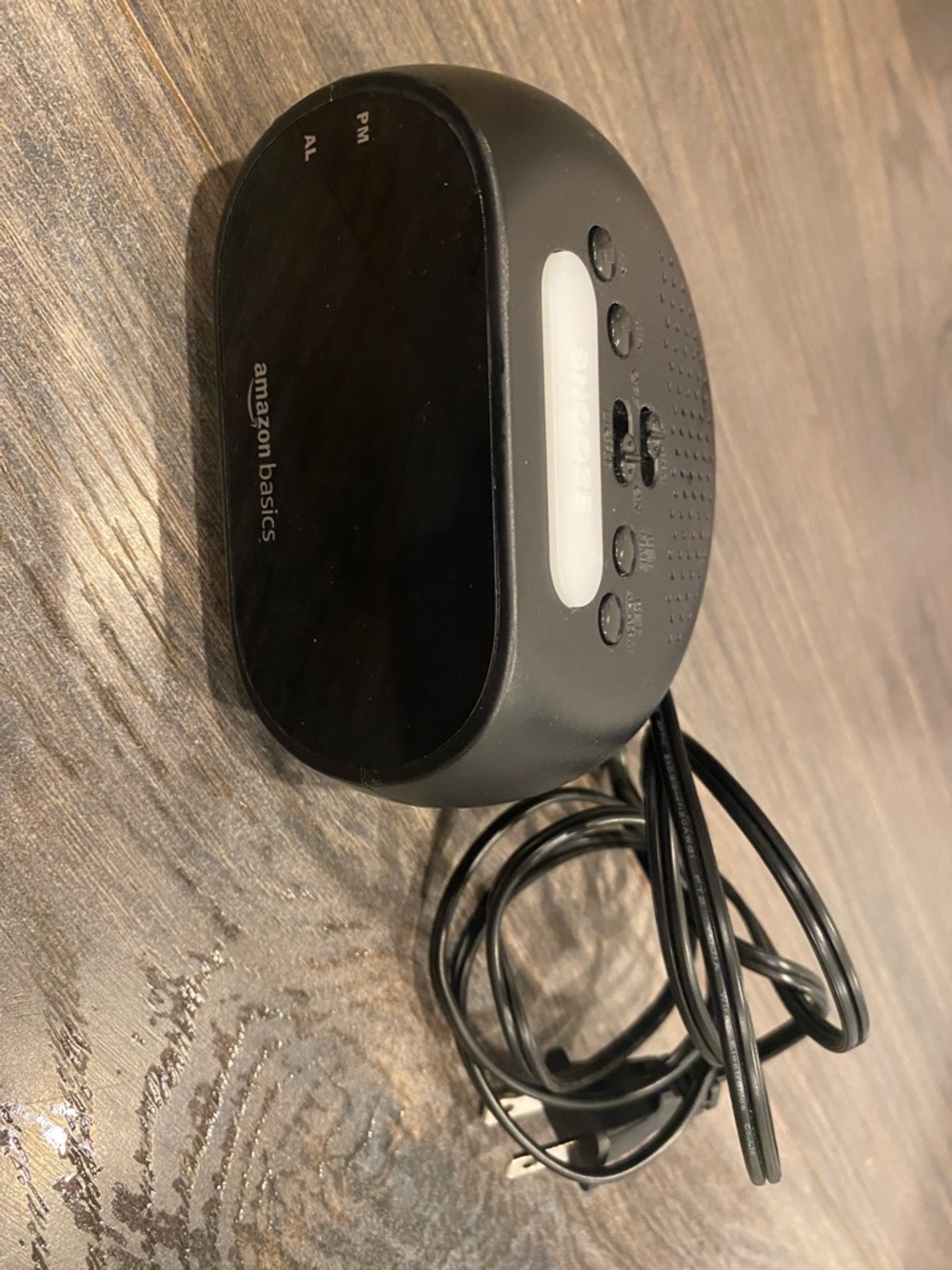 Amazon Basics Black Digital Alarm Clock 4:28